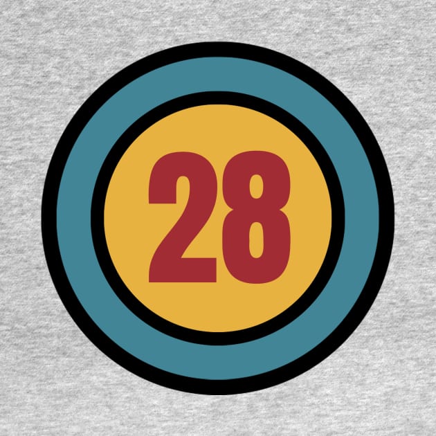 The Number 28 - twenty eight - twenty eighth, 28th by Siren Seventy One